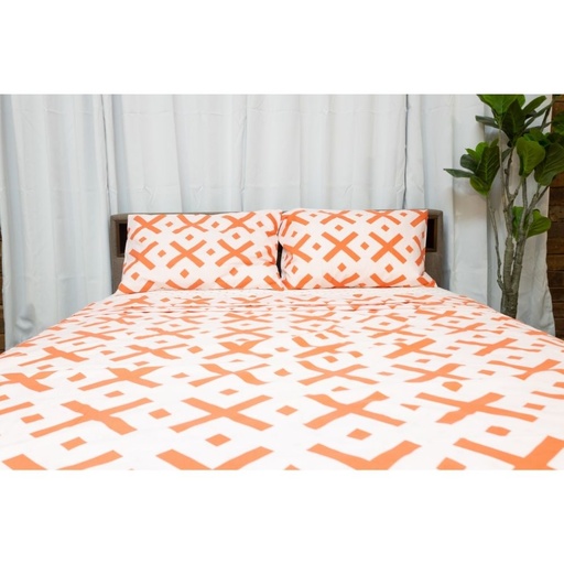 LIFESTYLE PICK N' GO 3 Piece Set Bedsheet Cotton-Blend Marmalade With Multiple Size Variations