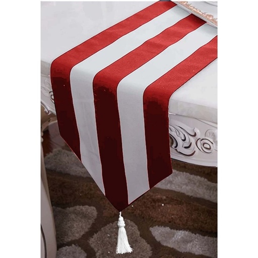 HOMETHREADS Table Runner Fabric Stripes Red With Multiple Size Variations