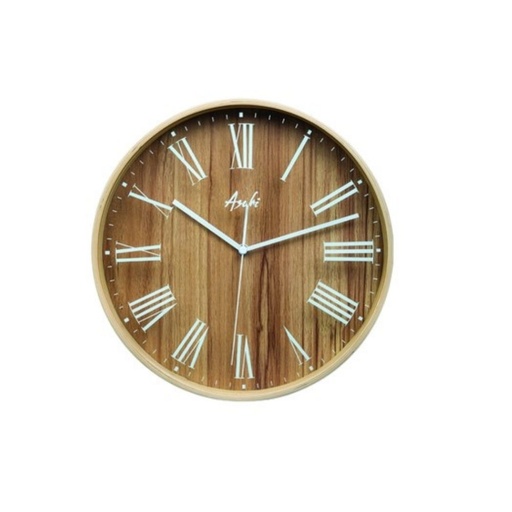 Asahi Wall Clock Wooden W7008 12N