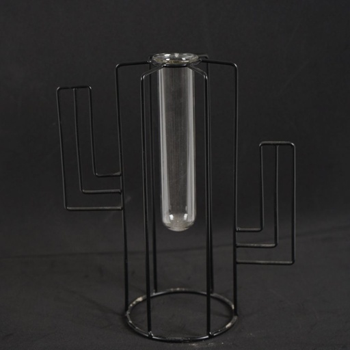 [10239335] Metal Stand with Glass Test tube Vase