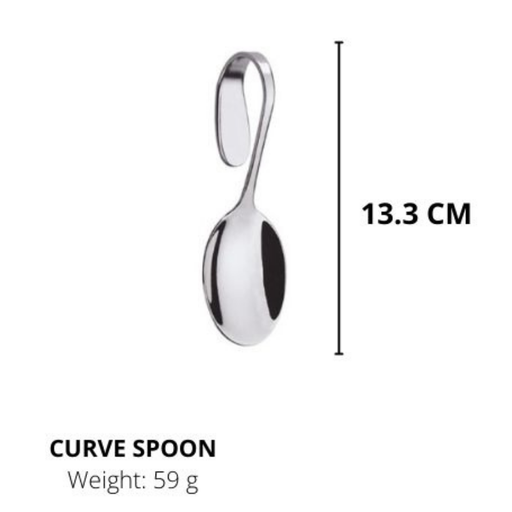 Lianyu Stainless Steel Spoons, Durable Metal Spoons,Curve spoon,Silverware Spoon 13.3CM