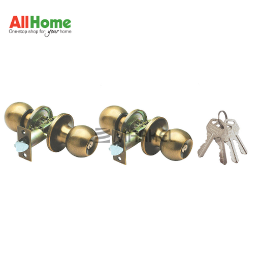 Markel Adk7-Me002/2Ab Door Knob Entrance Tubular Lockset 2-Keys G2 Antique Brass