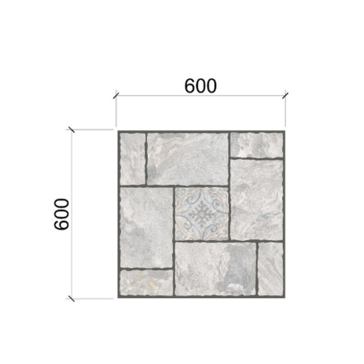 ROSSIO PIL 60X60 68836 KWAREMONT LT GRAY