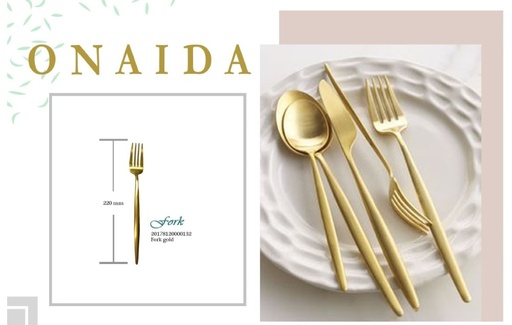 ONAIDA 220mm Dinner Fork Gold
