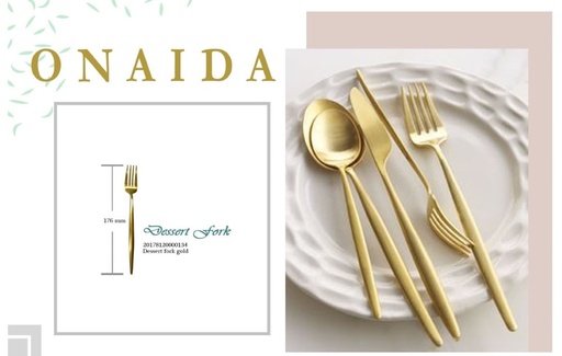 ONAIDA 176mm Dessert Fork Gold