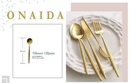 ONAIDA 185mm Dessert Spoon Gold
