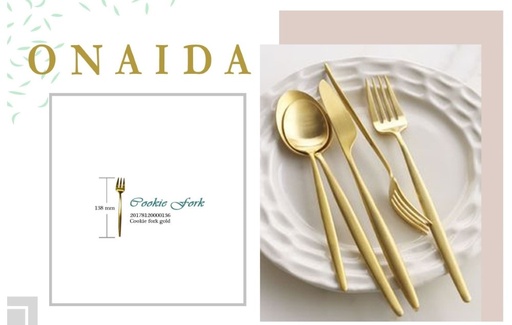 ONAIDA 138mm Cookie Fork Gold
