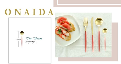 ONAIDA 131mm Tea Spoon Gold Red