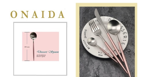 ONAIDA 185mm Dessert Spoon Silver Pink