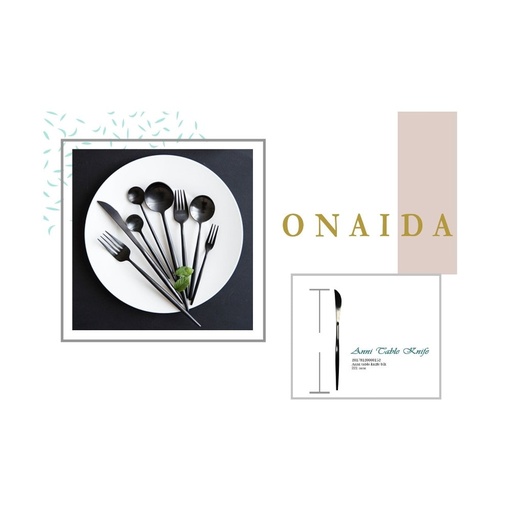 ONAIDA 221mm Table Knife Black