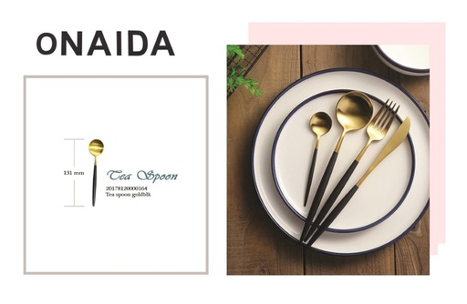 ONAIDA 131mm Tea Spoon Gold Black