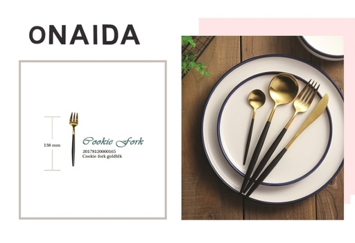 ONAIDA 138mm Cookie Fork Gold Black