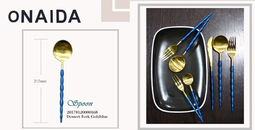 ONAIDA 215mm Dinner Spoon Gold Blue