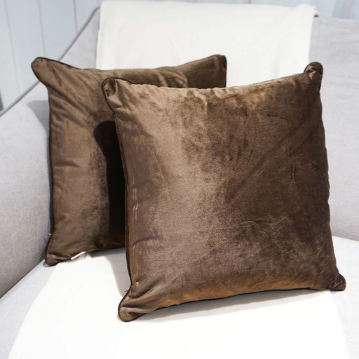 STYLE & COLLECTION Throw Pillow Case Velvet 18" x 18" Chocolate Brown 