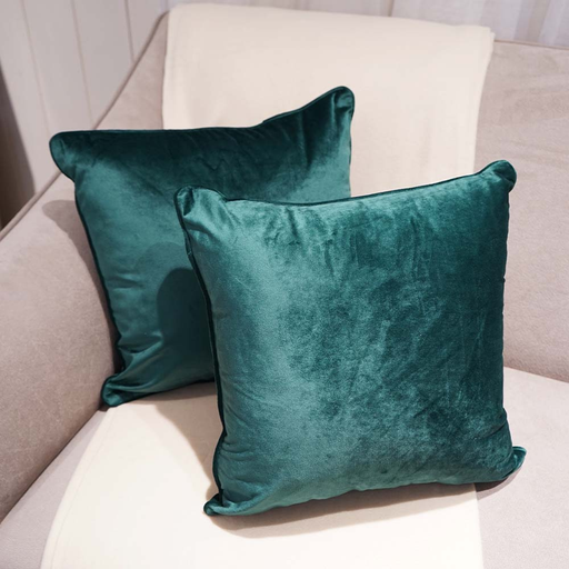 STYLE & COLLECTION Throw Pillow Case Velvet 18" x 18" Forest Green 