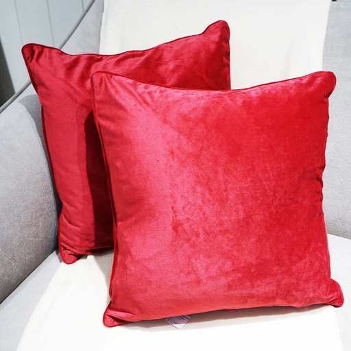 STYLE & COLLECTION Throw Pillow Case Velvet 18" x 18" Wine Red 