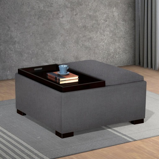 Abode Pieces Iveth Ottoman w/ Storage Double Tray