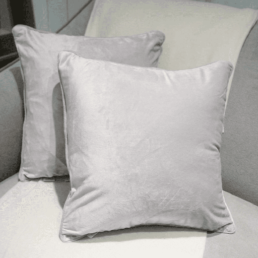STYLE & COLLECTION Throw Pillow Case Velvet 18" x 18" Ash Gray 