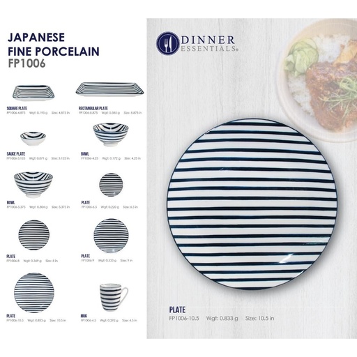 DINNER ESSENTIAL Decorative Printed Dinner Plate 10.59inch (2)