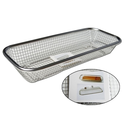 KITCHEN MAESTRO Rectangular Food Strainer Food Serving Stainless Steel Mesh Basket Kitchen Tools