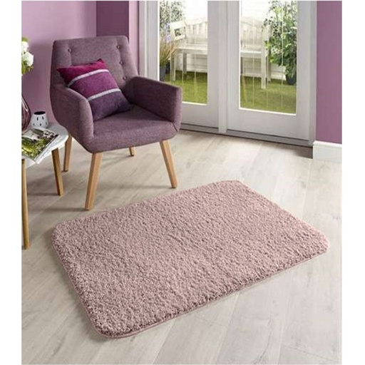 BARE FOOT Microfiber Bathroom Rug Rose Smoke With Multiple Size Variations
