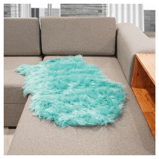 Faux Fur Rug Blue 