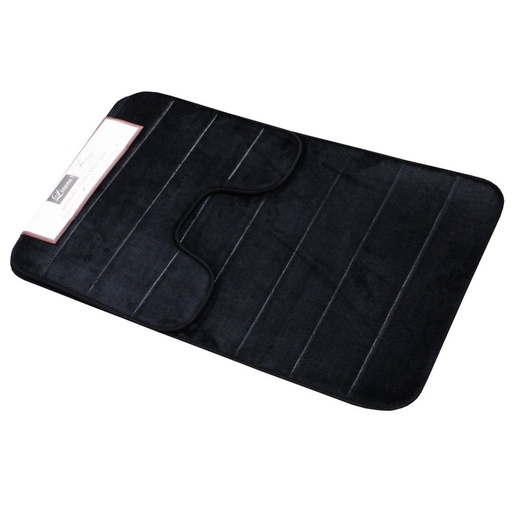 LINENS N' THINGS Memory Foam Bathroom Mat Line 2 Piece Set Black