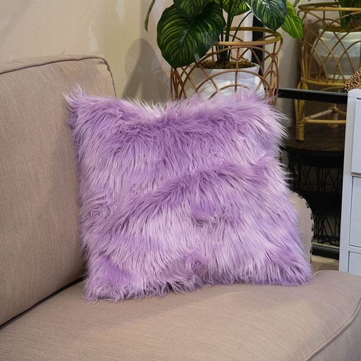 Throw Pillow Case Faux Fur 20"x20" Violet