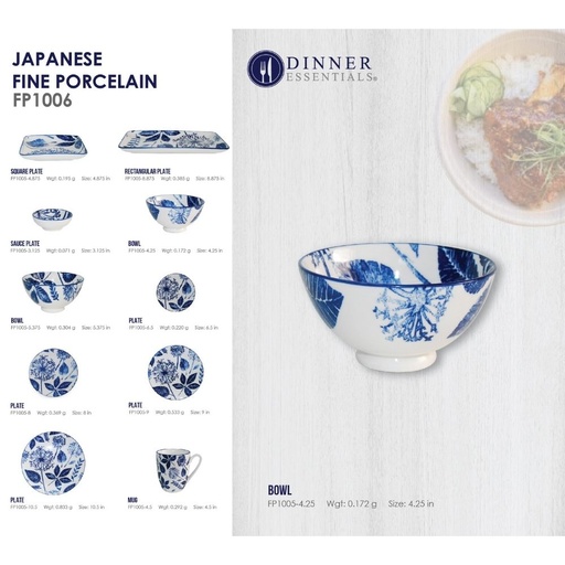 DINNER ESSENTIAL Decorative Printed Bowl 4.25inch