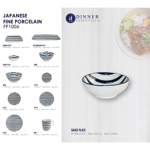 DINNER ESSENTIAL Decorative Printed Sauce Plate 3.125inch (2)