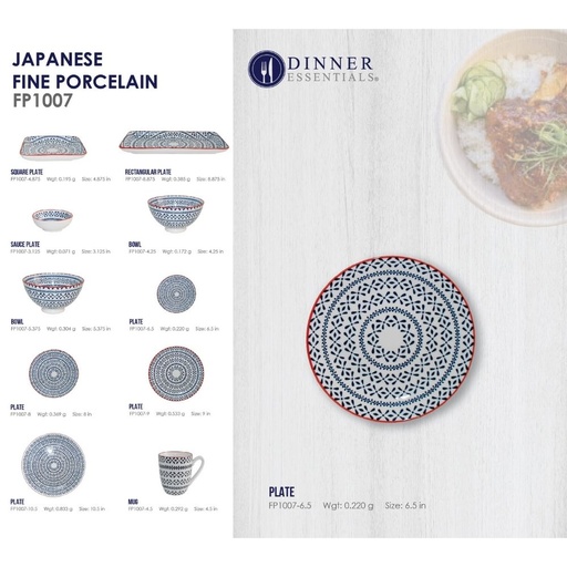 DINNER ESSENTIAL Decorative Printed Side Plate 6.5inch (3)