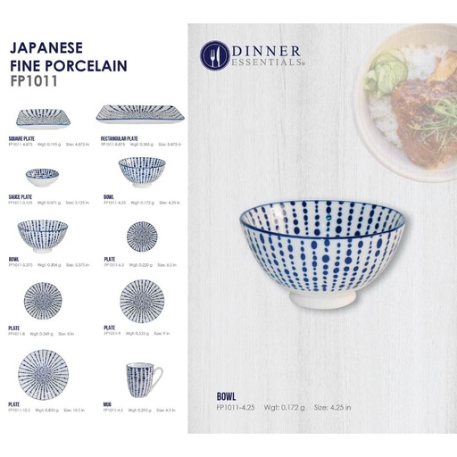 DINNER ESSENTIAL Decorative Printed Bowl 4.25inch (6)