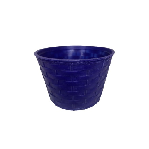 Plastic Pot Mini Basket Design Assorted ColorsDiameter9.8cmBase Diameter 7.5cmHeight 6.5 cm Blue