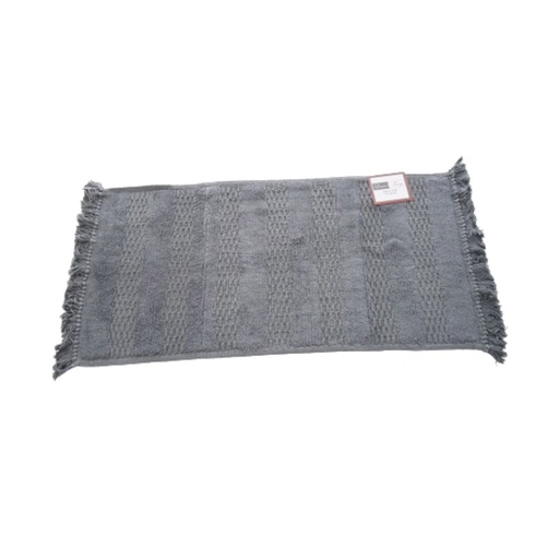 LINENS N' THINGS Cotton Bathroom Rug With Stripes and Tassel 40x60 Gargoyle 