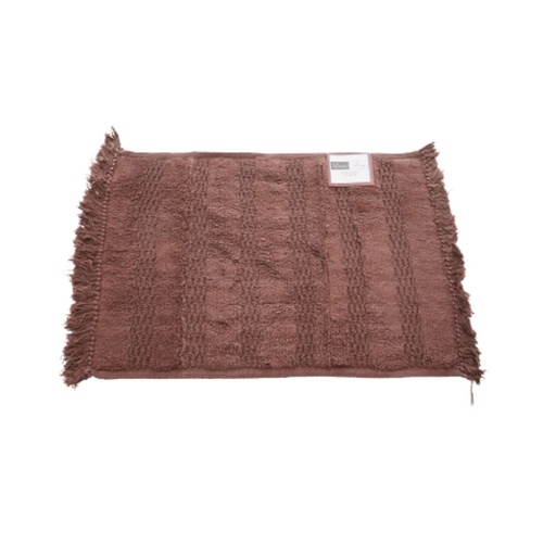 LINENS N' THINGS Cotton Bathroom Rug With Stripes and Tassel 40x60 Pinecone 