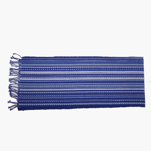 Sur La Table - Table Runner Fabric Stripe w/ Fringes Dark Blue