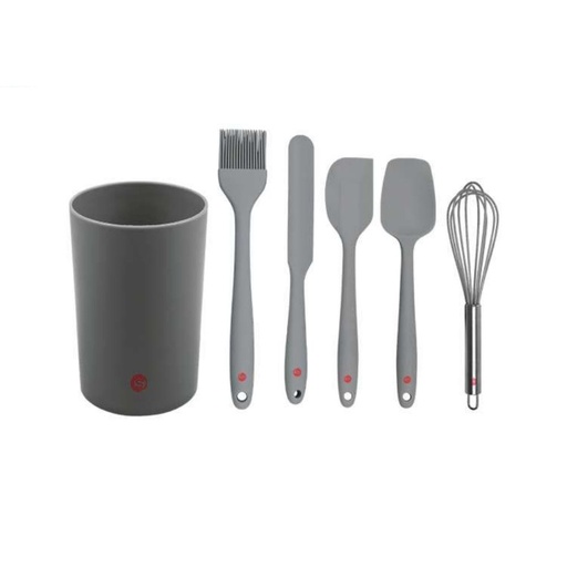 SLIQUE Premium Silicone Kitchen Tools Set w/ Holder Set of 7 Baking Accessories