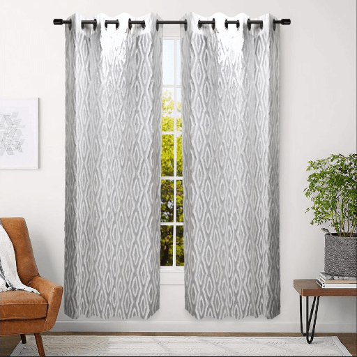 LINENS N' THINGS Wndow Sheer Curtain Diamond 55" x 84" Ecru