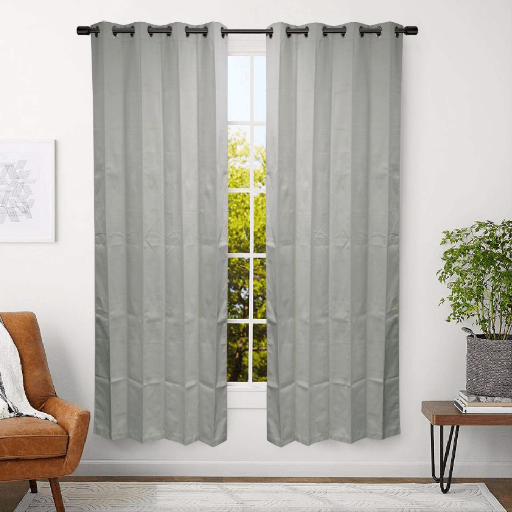 LINENS N' THINGS Window Curtain Blackout Solid Plain 55" x 84" White