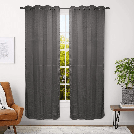 LINENS N' THINGS Window Curtain Jacquard Zigzag 55" x 84" Beige