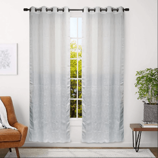 LINENS N' THINGS Window Curtain Jacquard Leaves 55" x 84" White