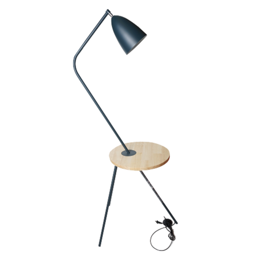 LEUCHTE MT52356-1 Metal Floor Lamp With Table Tri Base H120