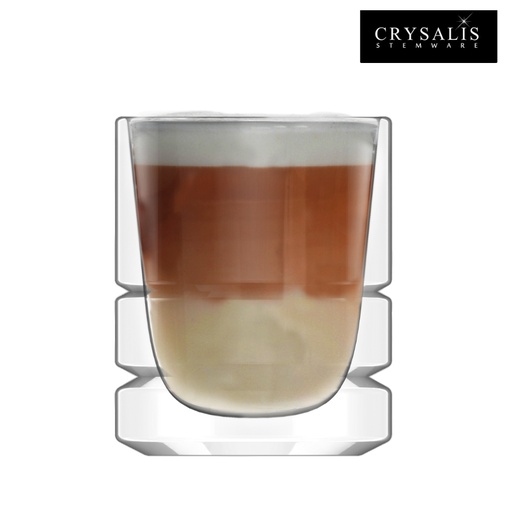 CRYSALIS Espresso Cup wall Glass no Handle 80ml Set of 2