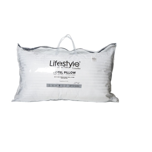 LIFESTYLE Ergonomic Hotel Pillow Cotton 300 Thread Count White With Multiple Size Variations