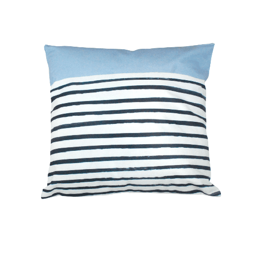 STYLE & COLLECTION Throw Pillow Case Suede 17" x 17" Stripes & Solid Gray