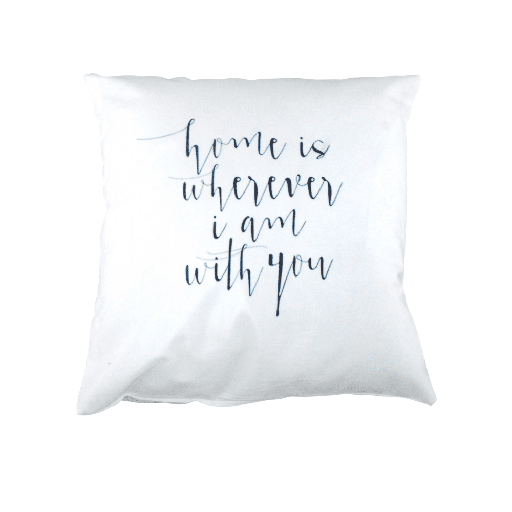 STYLE & COLLECTION Throw Pillow Case Suede 17" x 17" Home Is Where
