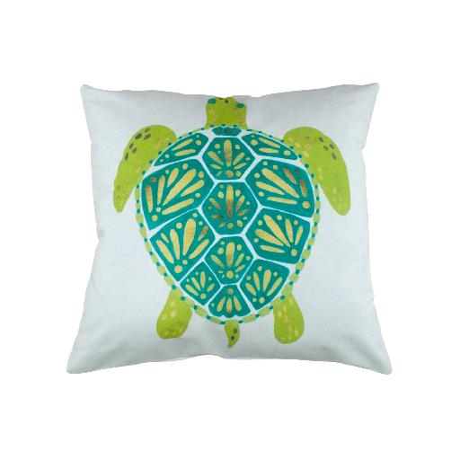 STYLE & COLLECTION Throw Pillow Case Suede 17" x 17" Turtle