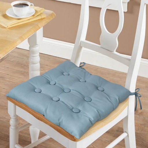 HAPPY TABLE Polyester Chairpad Square Set of 2 16" x 16" Gray