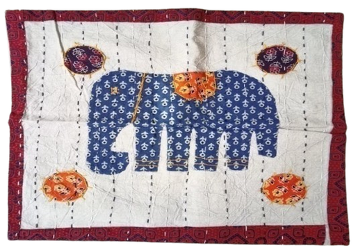 BBTPC011-1 16x16 INDIAN BLUE ELEPHANT DESIGN TPC