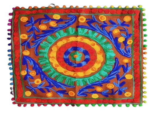 BBTPC018 16x16 BOHEMIAN EMBROIDED TPC WITH POMPOMS